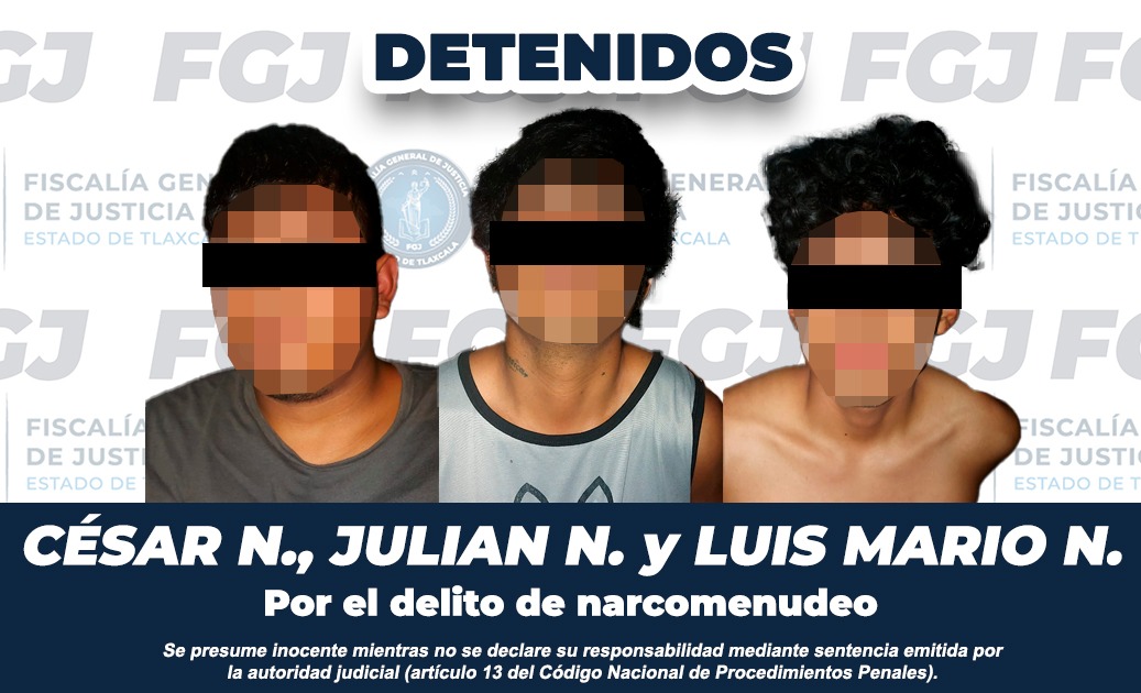 Cumple FGJE orden de cateo en San Pablo del Monte; detienen a tres personas por narcomenudeo